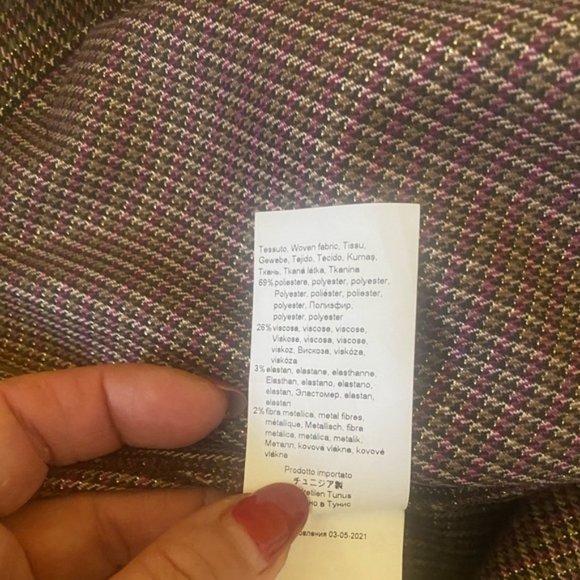 Persona by Marina Rinaldi Houndstooth Metallic Dress Pants size 31 US 22W - Picture 15 of 16